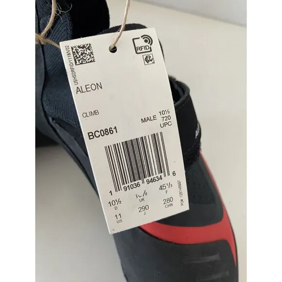 Men's Size 11 Adidas Five Ten 5.10 Aleon Climbing Shoes Black Red BC0861