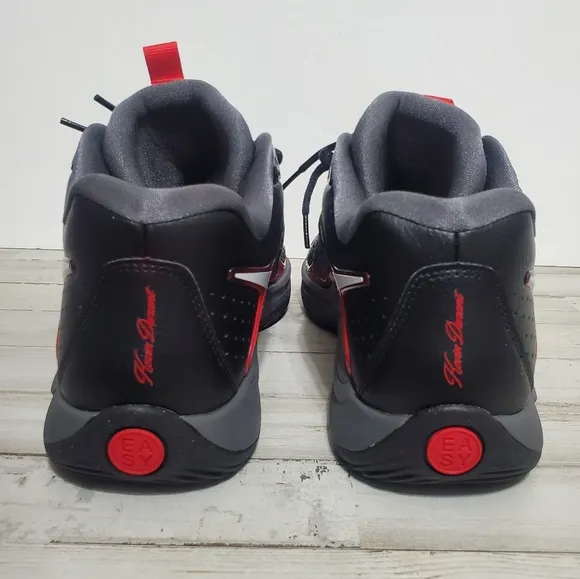 Mens Size 12 Nike KD 17 &quot;Late Night&quot; Black/Red-Grey Basketball Shoes FJ9487-001