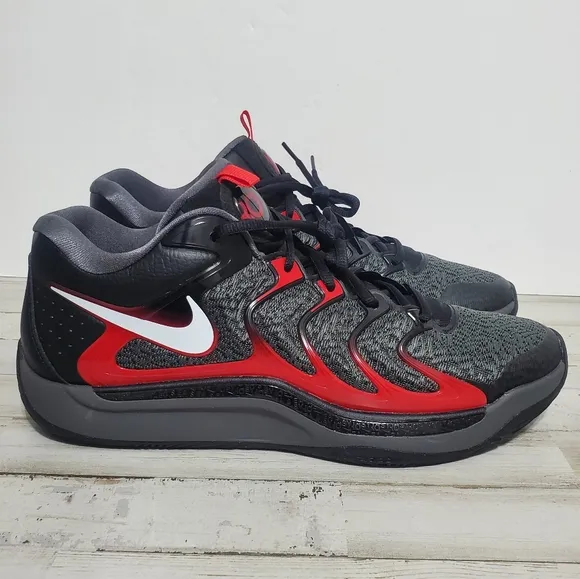 Mens Size 12 Nike KD 17 &quot;Late Night&quot; Black/Red-Grey Basketball Shoes FJ9487-001