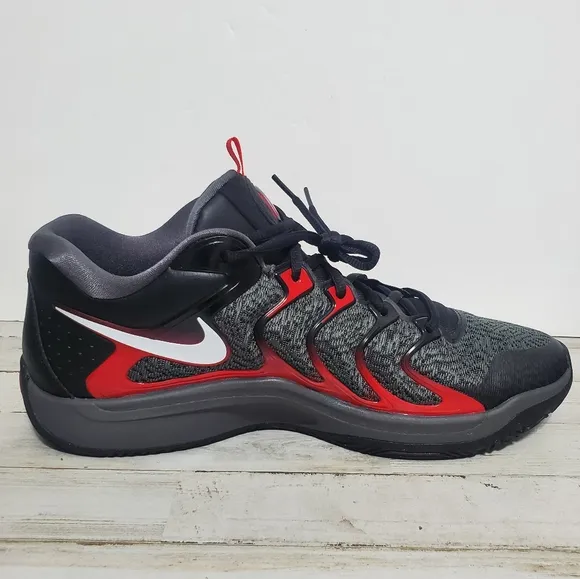 Mens Size 12 Nike KD 17 &quot;Late Night&quot; Black/Red-Grey Basketball Shoes FJ9487-001