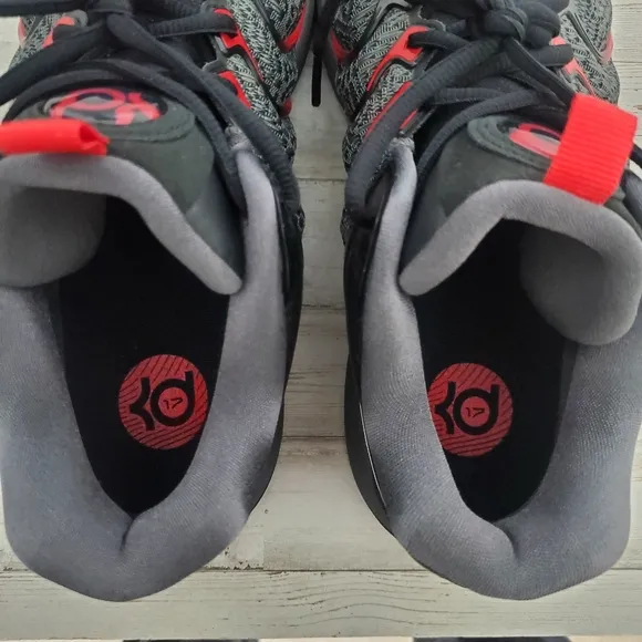 Mens Size 12 Nike KD 17 &quot;Late Night&quot; Black/Red-Grey Basketball Shoes FJ9487-001