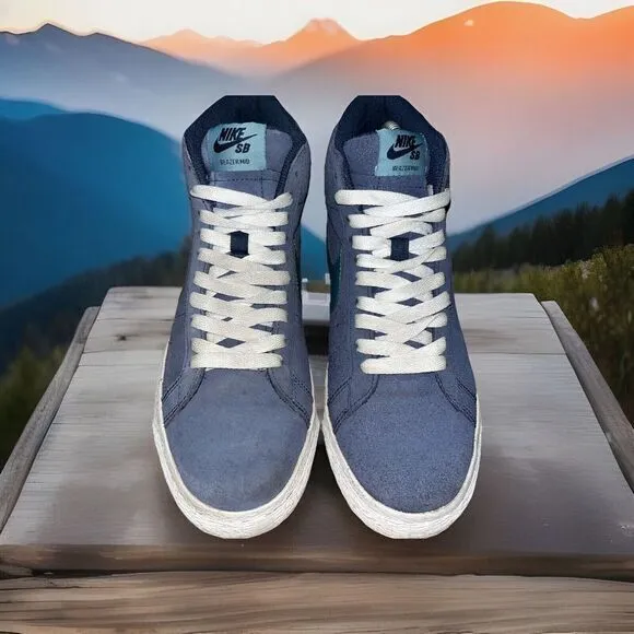 Men's Size 7 Nike SB‎ Zoom Blazer Mid Midnight Navy/Noise Aqua FD0731-400 Skate