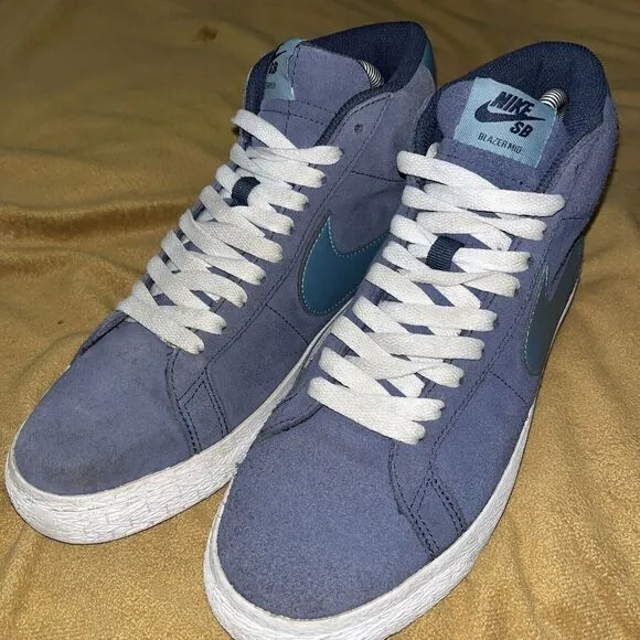 Men's Size 7 Nike SB‎ Zoom Blazer Mid Midnight Navy/Noise Aqua FD0731-400 Skate