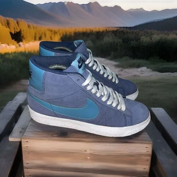 Men's Size 7 Nike SB‎ Zoom Blazer Mid Midnight Navy/Noise Aqua FD0731-400 Skate