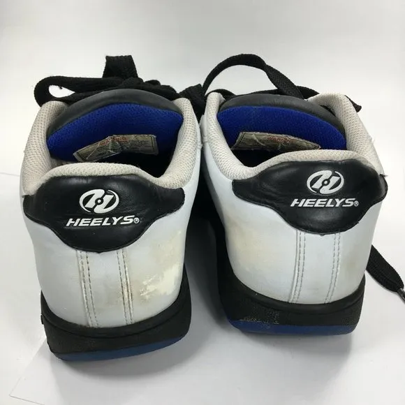 Mens Youth Heelys Hurricane Skate Shoes Size 5 Style 7224 White Black Wheels
