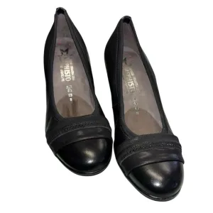 Mephisto Black Leather Heels, sz 8