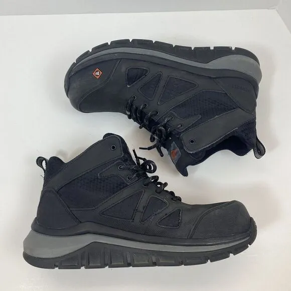 Merrell Men's Size 9 Full bench Speed Mid Carbon Fiber Toe Work‎ Shoes Black
