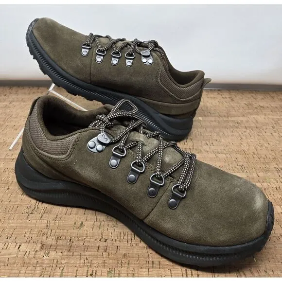 Merrell Ontario Suede Shoes Mens 8.5 Brown‎ Vibram MegaGrip Soles Trail Outdoors
