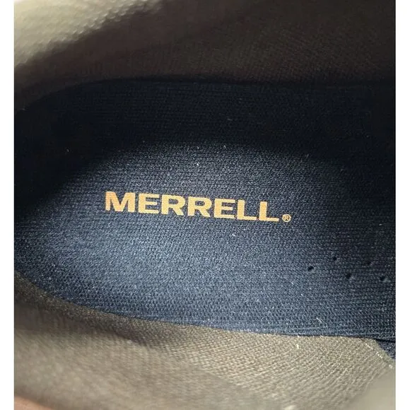 Merrell Ontario Suede Shoes Mens 8.5 Brown‎ Vibram MegaGrip Soles Trail Outdoors