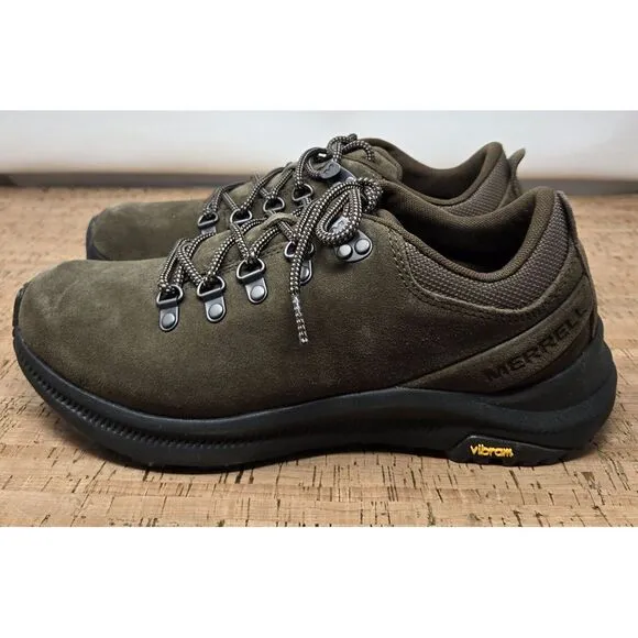 Merrell Ontario Suede Shoes Mens 8.5 Brown‎ Vibram MegaGrip Soles Trail Outdoors