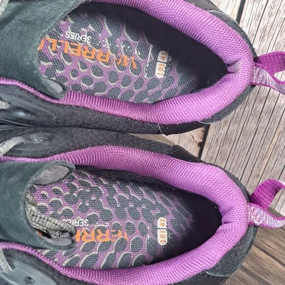 Merrell Proterra Goretex Trail Running Shoes Black Purple Women's Size 10