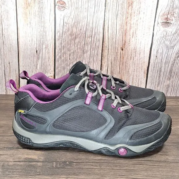 Merrell Proterra Goretex Trail Running Shoes Black Purple Women's Size 10