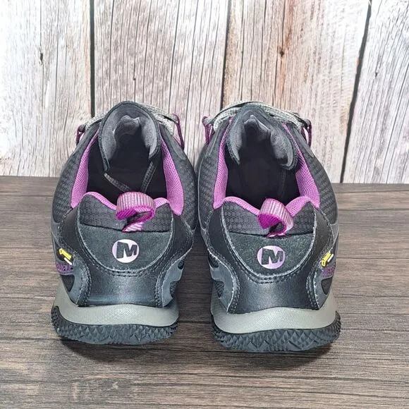 Merrell Proterra Goretex Trail Running Shoes Black Purple Women's Size 10