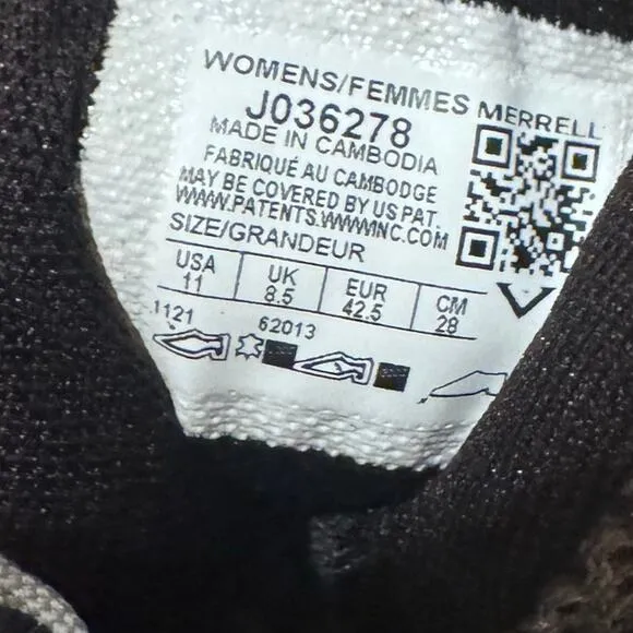 Merrell Womens Alverstone Mid Waterproof Hiking Boots Charcoal/Tahoe Size 11 NWT