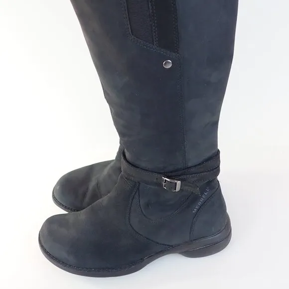 Merrell Women's Size 7 Tetra Strap Black Leather Tall Boots