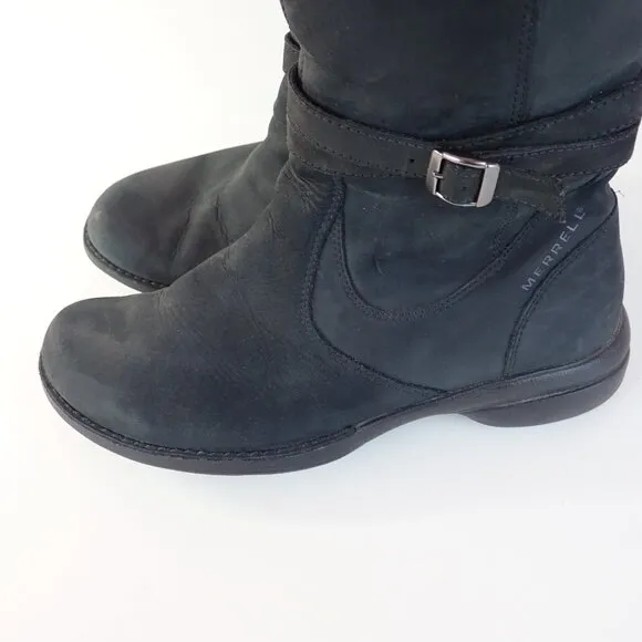 Merrell Women's Size 7 Tetra Strap Black Leather Tall Boots