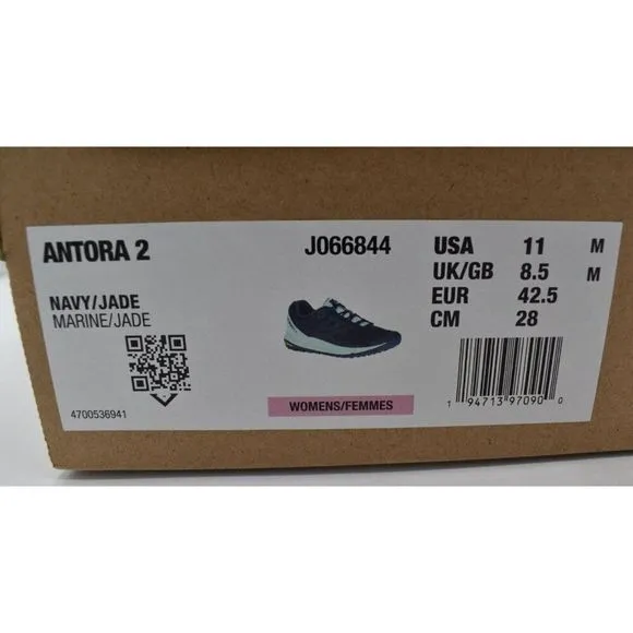 Merrell Womens Size 11 Antora 2 Navy Jade Outdoor Trail Shoes Sneakers