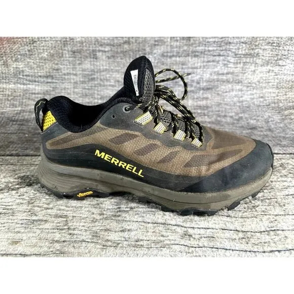 Merrell Mens Moab Speed J067087 Brown Black Hiking Trail Shoes Sneakers Size 8