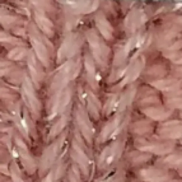 Metallic Rose Gold Cable Knit Sweater St John’s Bay Pink Sparkle VNeck Size 3X