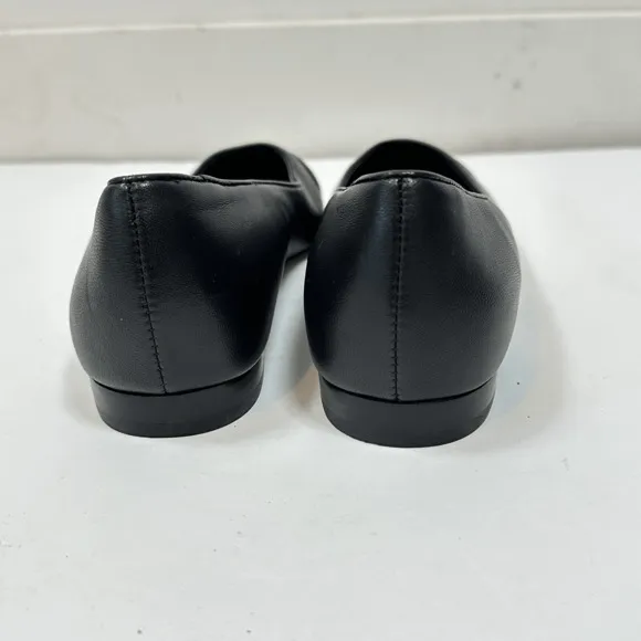 Michael Kors Dylan Flat black leather almond toe slip on shoes women 6 EUC