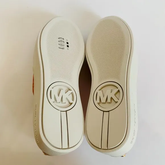 MICHAEL KORS MK SIGNATURE SHERBET TEDDY SLIP ON SHOES