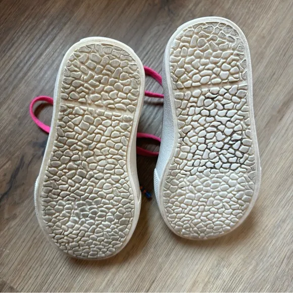 Micheal Kors Baby Girl Shoes Brown Tan Gold Pink White MK Logo Size 5