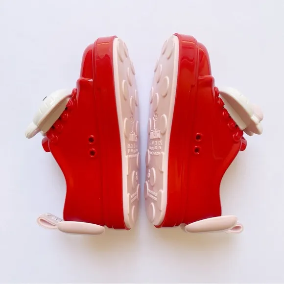 MINI MELISSA HELLO KITTY head red pink white jelly slip on sneakers shoes