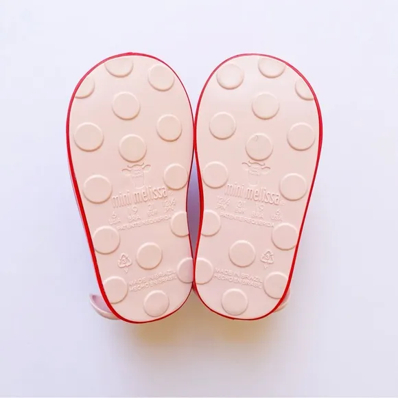 MINI MELISSA HELLO KITTY head red pink white jelly slip on sneakers shoes