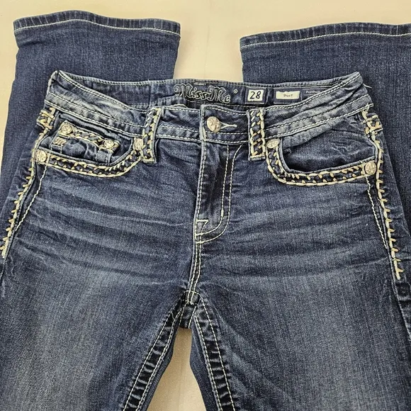 Miss Me rhinestone bling bootcut jeans size 28