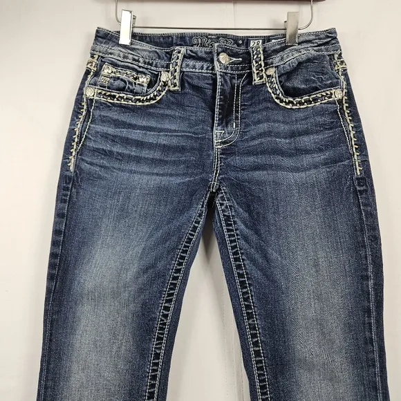Miss Me rhinestone bling bootcut jeans size 28