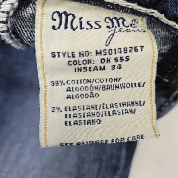 Miss Me rhinestone bling bootcut jeans size 28