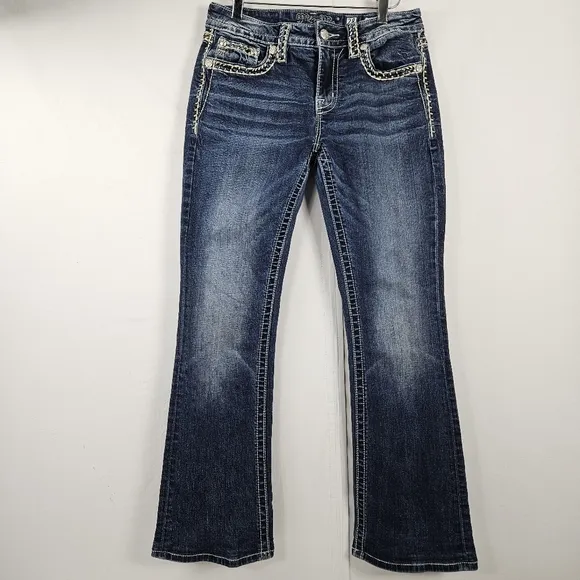 Miss Me rhinestone bling bootcut jeans size 28