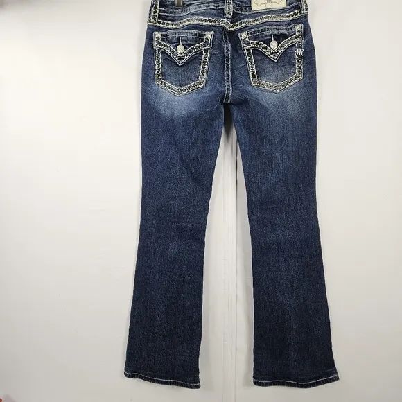 Miss Me rhinestone bling bootcut jeans size 28
