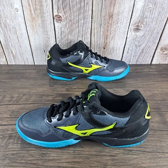 Mizuno Cyclone Speed JR. Big Kid Volleyball Shoes Size 5 Navy Yellow Black NWOB