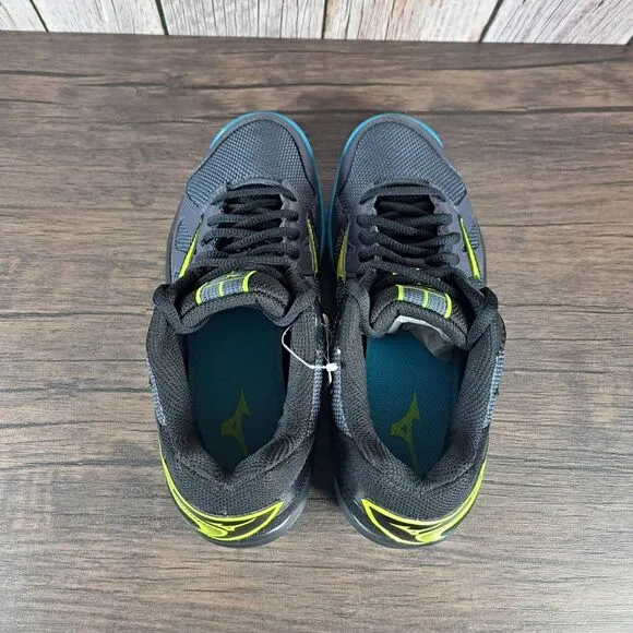 Mizuno Cyclone Speed JR. Big Kid Volleyball Shoes Size 5 Navy Yellow Black NWOB