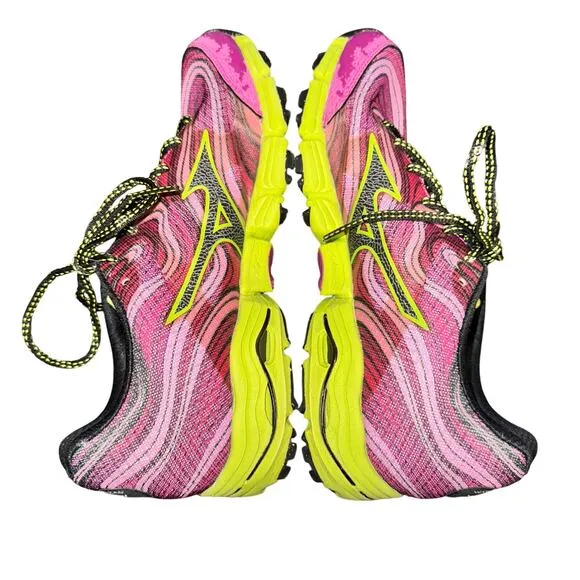 Mizuno Wave Kazan Trail Running Sneakers Women's Size 9 Neon Pink Green Shoes