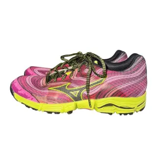 Mizuno Wave Kazan Trail Running Sneakers Women's Size 9 Neon Pink Green Shoes