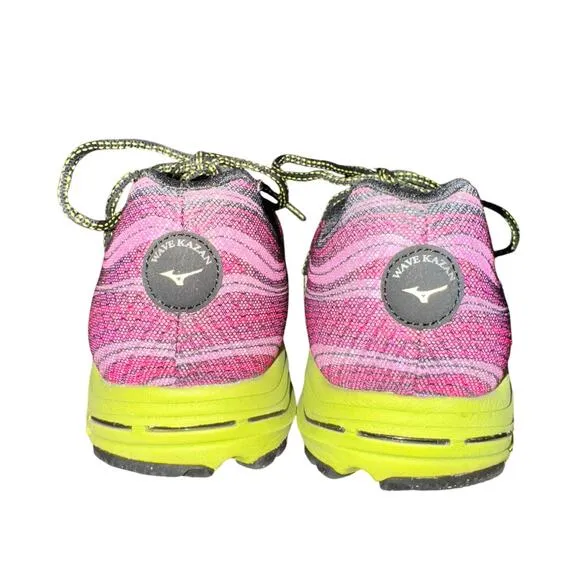 Mizuno Wave Kazan Trail Running Sneakers Women's Size 9 Neon Pink Green Shoes