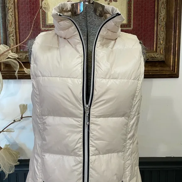 My Anorak Long Cream Duck Down Nylon Puffer Vest / Mini Dress - Sz S 🧡🎀