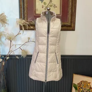 My Anorak Long Cream Duck Down Nylon Puffer Vest / Mini Dress - Sz S 🧡🎀