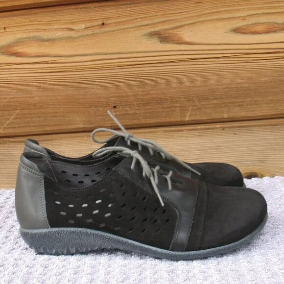 Naot Black Lalo Perforated Sneakers Shoes 6.5