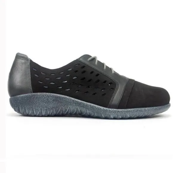 Naot Black Lalo Perforated Sneakers Shoes 6.5