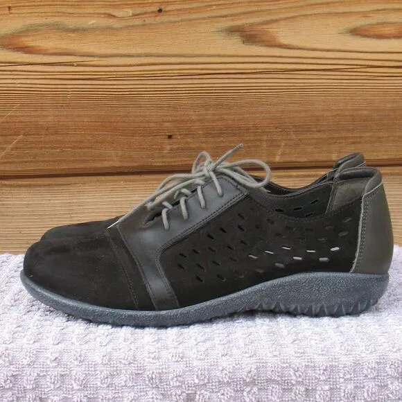 Naot Black Lalo Perforated Sneakers Shoes 6.5