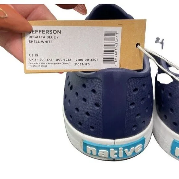 NATIVE Jefferson Shoes J5 Regatta Blue Waterproof Vegan School Outdoor Unisex