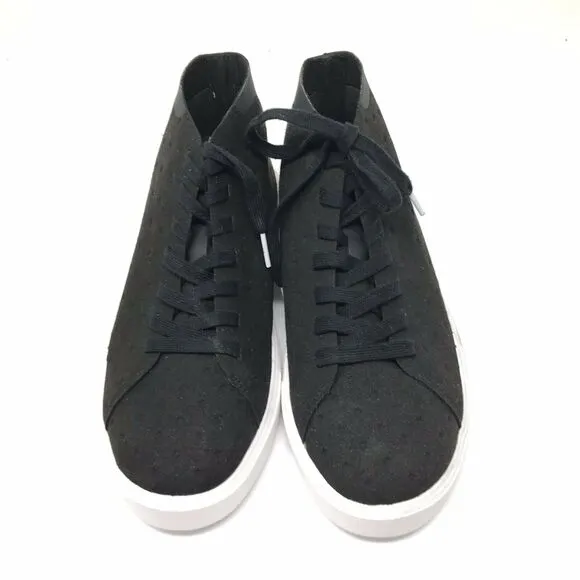 Native Mens Size 7 High Top Black Lace Up Mid Monaco Sneakers