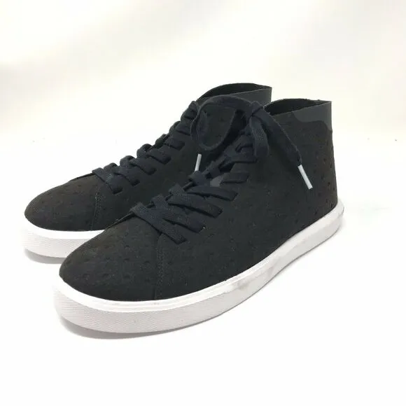 Native Mens Size 7 High Top Black Lace Up Mid Monaco Sneakers