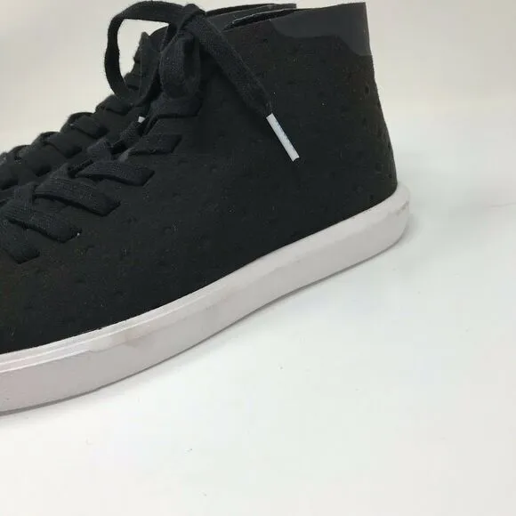 Native Mens Size 7 High Top Black Lace Up Mid Monaco Sneakers