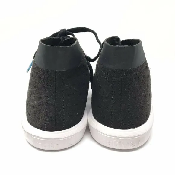 Native Mens Size 7 High Top Black Lace Up Mid Monaco Sneakers
