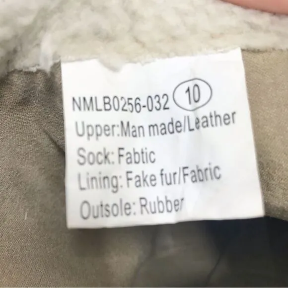 Naughty Monkey HIGHTRAIL Brown Leather Sherpa Lined Zip Up Heeled Buckle Boots