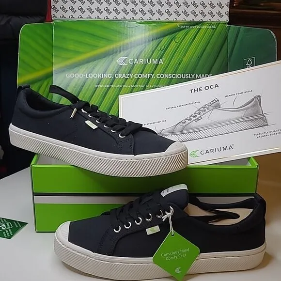 NEW 9 CARIUMA BLACK OCA LOW CANVAS SNEAKERS SKATE SHOES EU 41 1/2  W 10 1/2  NWT
